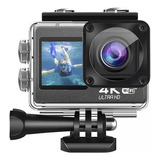 Câmera Ultra Hd Dv Pro 4k Sport Wifi Versão 30m Profundidade Cor Preta