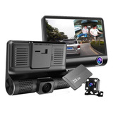 Câmera Veicular Filmadora Carro 3 Lentes 1080p Micro 32gb