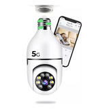 Camera Wifi 5g E 2 4g Lampada Segurança Externa Hd 360