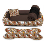 Caminha Casinha Cachorro Gato Pet Kit 4 Pçs Médio Com Zíper