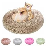 Caminha Nuvem CAMA Pet Redonda PELUCIA Para Cachorros E Gatos DONUT FILHOTES Tamanho P -MARROM-