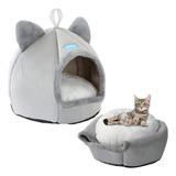 Caminha Tenda Luxo Cabana Toca Para Gatos Iglu 40cm Cor Cinza