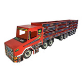 Caminhão Brinquedo Infantil Madeira 9 Eixos C Garantia E Nf
