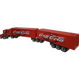 Caminhão Brinquedo Scania Bau Coca Cola Bitrenzão 9 Eixos