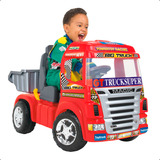 Caminhão C Caçamba Big Truck Vermelho Elétrico Magic Toys