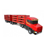Caminhão de Brinquedo com Toras de Madeira Realista 40cm Usual Infantil  Carreta Grande Articulada