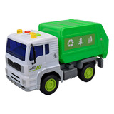 Caminhão De Brinquedo Infantil A Fricção Coleta De Lixo Luz