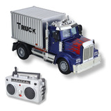 Caminhão De Controle Remoto Truck Transporte 1 64 Com Luz