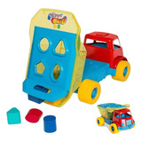 Caminhão Didático Formas Brinquedo Encaixe Educativo Bloco