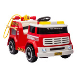 Caminhão Elétrico Bombeiro 12v Vermelho Com Controle Remoto