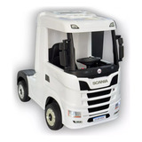 Caminhão Elétrico Infantil 12v Scania 4x4 Com Controle Cor Branco