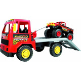 Caminhão Guincho Brinquedo Formula1 Caminhonete Magic Toys Cor Vermelho Personagem Formula 1
