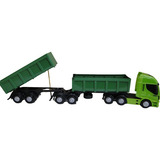 Caminhao Iveco Bitrem Caçamba Verde Escala 1 32 Hi S Way