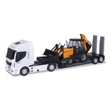 Caminhão Iveco Infantil Com Trator Retroescavadeira Case