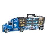 Caminhão Maleta Polícia Com 6 Carrinhos E Acessórios 54cm DM Toys
