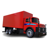 Caminhão Mb 1113 Frente Quadrada Baú Gigante Mdf Miniatura
