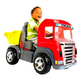 Caminhao Pedal Truck Vermelho Com Som E Luz