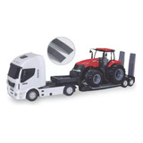 Caminhão Plataforma Case Iveco Isakito Ikusual31 Com Trator Cor Branca