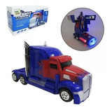 Caminhão Transformers Vira Robo Optimus Prime Som E Luz