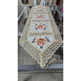 Caminho De Mesa 40x150cm Trilho Bordado Guipir Renda Croche