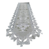 Caminho De Mesa 40x180cm Guipir Bordado Trilho Croche Renda