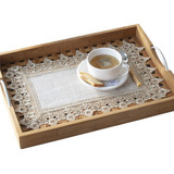 Caminho De Mesa Bandeja Rendado Arizona 30x45cm Jolitex Cor Bege