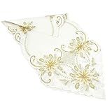 Caminho De Mesa Bordado Branco Flor 40x150cm Trilho De Mesa
