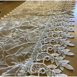 Caminho De Mesa Bordado Guipir 40 X 83cm Trilho Renda Croche