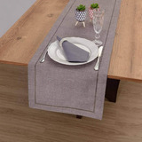 Caminho De Mesa Casa Argivai Glamour Taupe 40cm X 85cm