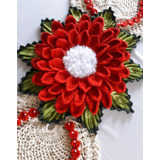 Caminho De Mesa Crochê Abacaxi Linda Flor De Centro 125 Cm