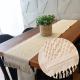 Caminho De Mesa Cru Decoração De Mesa 220x40 Cm Macrame