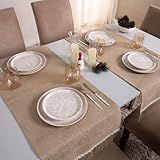 Caminho De Mesa Passadeira Rústica Trilho De Mesa Mesa Posta Natal Juta Malva Bege 1 30m X 46cm 1 Peça Bege 