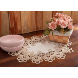 Caminho De Mesa Rendado Bandeja Veneza Bege 30x45cm Jolitex