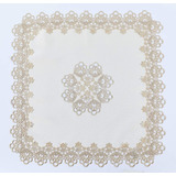 Caminho De Mesa Rendado Veneza Luxo Bege 85x85cm Jolitex