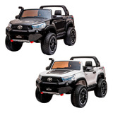 Caminhonete Elétrica Infantil Hilux 2 Bancos Roda Eva Cor Preta