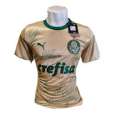 Camisa 3 Palmeiras Puma M Dourada 2024 Autografada Original