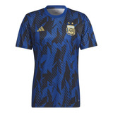 Camisa adidas Argentina 2022 Pré Jogo Azul Masculina
