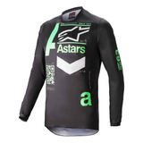 Camisa Alpinestars Fluid Chaser 21 Preto Verde Menta