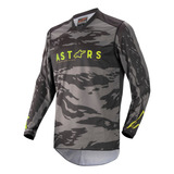 Camisa Alpinestars Racer Tactical 22 Preto Cinza Amarelo