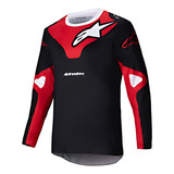 Camisa Alpinestars Racer Veil Preto Vermelho Fluor