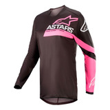 Camisa Alpinestars Stella Fluid Chaser 22 Preto E Rosa Fluo