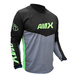 Camisa Amx Prime Preto Neon Enduro