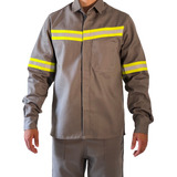 Camisa Antichama Eletricista Nr10 C Faixa Refletiva Risco 2
