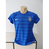 Camisa Azul Seleção Brasileira Feminina 2014 Baby Look Gg