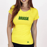 Camisa Baby Look Camiseta Blusa Feminina Do Brasil Bandeira