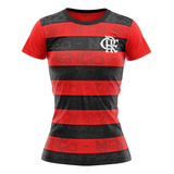 Camisa Baby Look Flamengo Vermelho E Preto Feminina Oficial