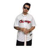 Camisa Baseball M10 Chicago 23 Branco Hip Hop Jersey