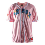 Camisa Baseball Prison Bear Pink Bordada D8ts2p
