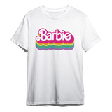 Camisa Básica Camiseta Barbie Arco Íris