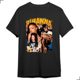 Camisa Básica Personalizada Foto Rihanna Vintage Cantora Pop